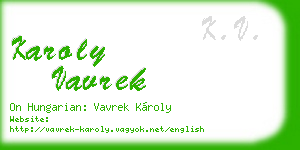 karoly vavrek business card